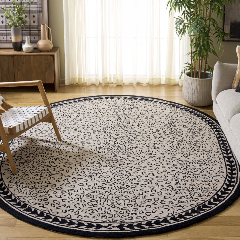Tapis en laine crocheté à la main Chelsea, Ovale 7 pi 6 po x 9 pi 6 po