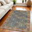 Tapis floral bleu et beige tissé à la main Doletha-519520998