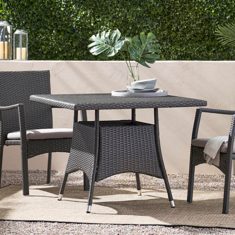 Table de salle à manger carrée pour l'extérieur et l'intérieur