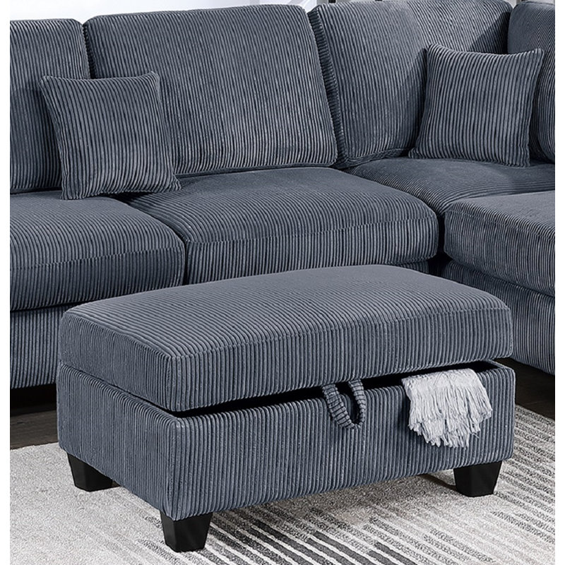 Ensemble de canapé modulaire en L contemporain avec méridienne et repose-pieds