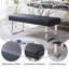 Banc rembourré en similicuir Cialan avec structure en acier inoxydable-48210802-35640927