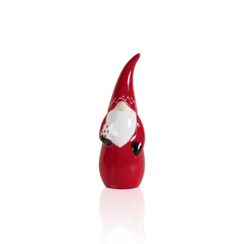 Élégant objet décoratif en céramique, rouge et blanc, 2,0 x 2,0 x 5,9 pouces | 100% matériau céramique pour une touche d'élégance | Parfait pour la décoration intérieure, le salon ou le bureau - design unique et accrocheur