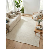 Caprice Geometric Handmade Tufted Beige/Ivory Area Rug