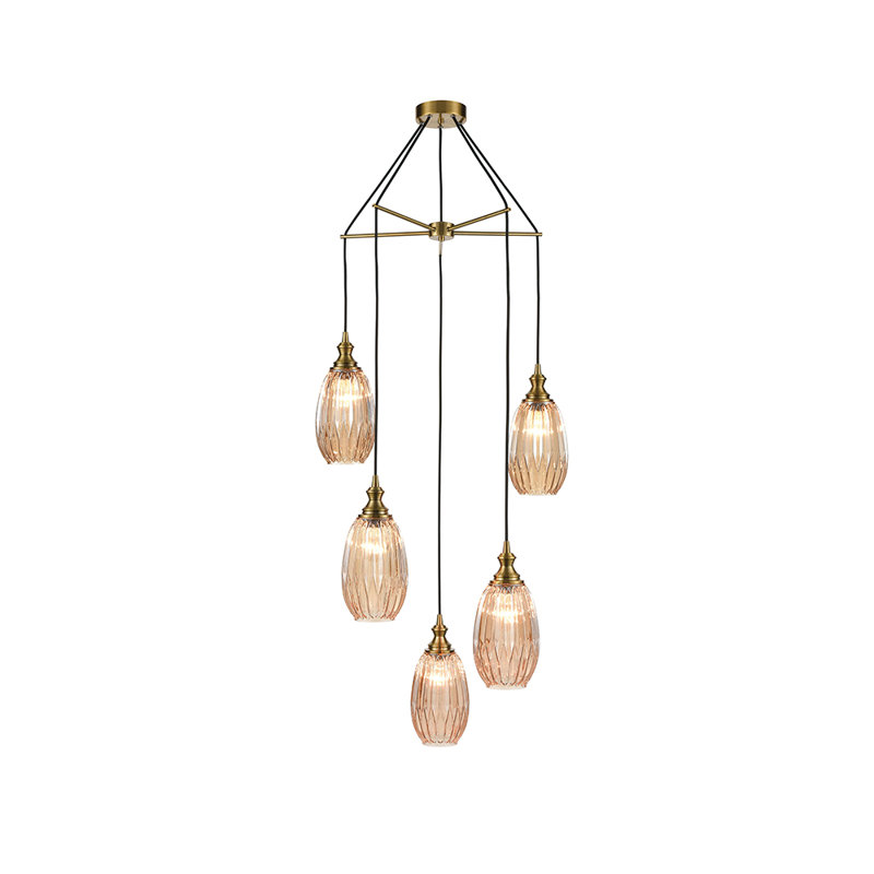 Armina 5 - Light Cluster Pendant, Black/Bronze, Amber
