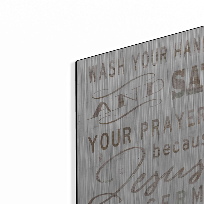 «Wash Your Hands» par Cindy Jacobs, art mural en métal, H 16 po x l 12 po