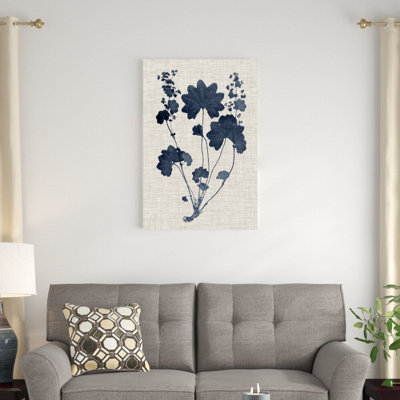 Bleu marine et feuilles de lin III
