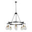 Lustre spoutnik 8 lumières noir moderne pour la salle à manger