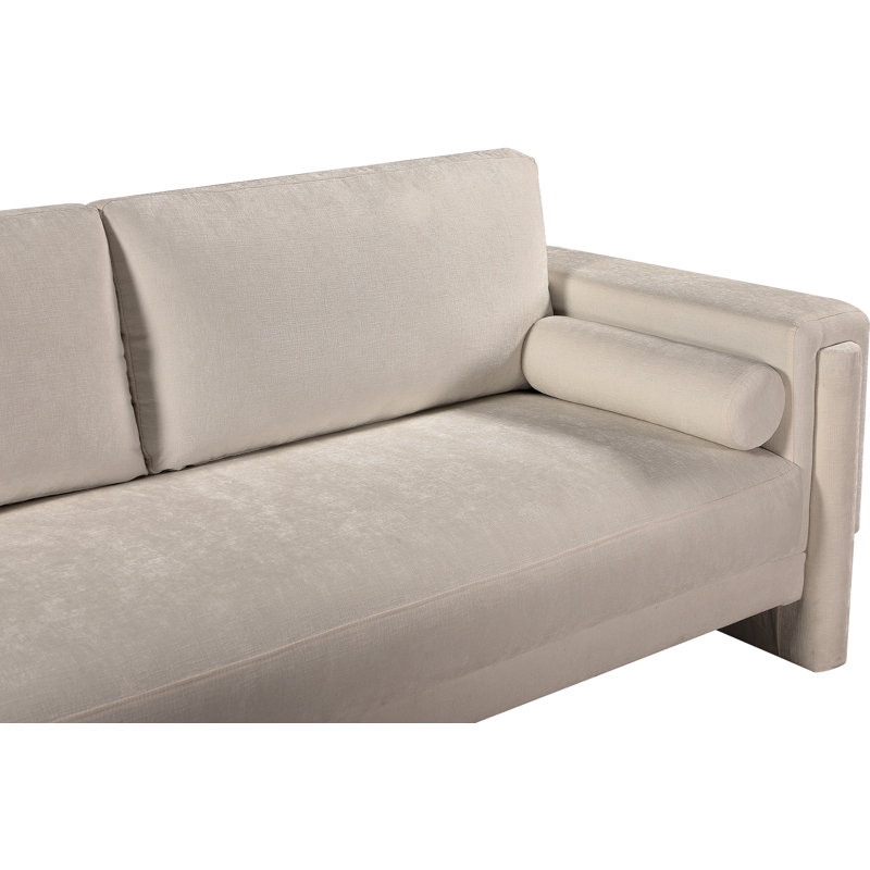 Ivanio Upholstered 65'' Loveseat, Beige Chenille Fabric