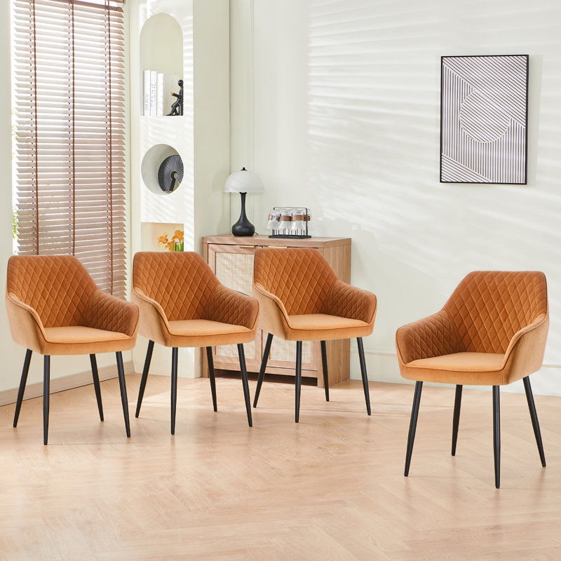 Sexton Upholstered Dining Chair, Orange, 4
