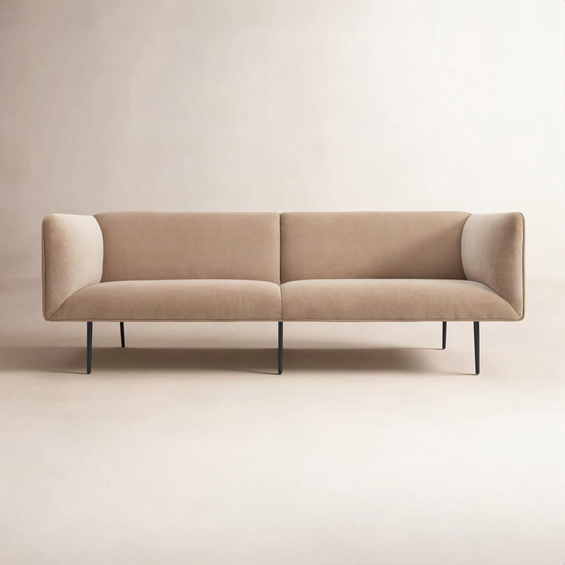 Dandy " Velvet and Polyester Blend Sofa, 32" H x 86" W x 37" D, Camel Velvet Polyester Blend