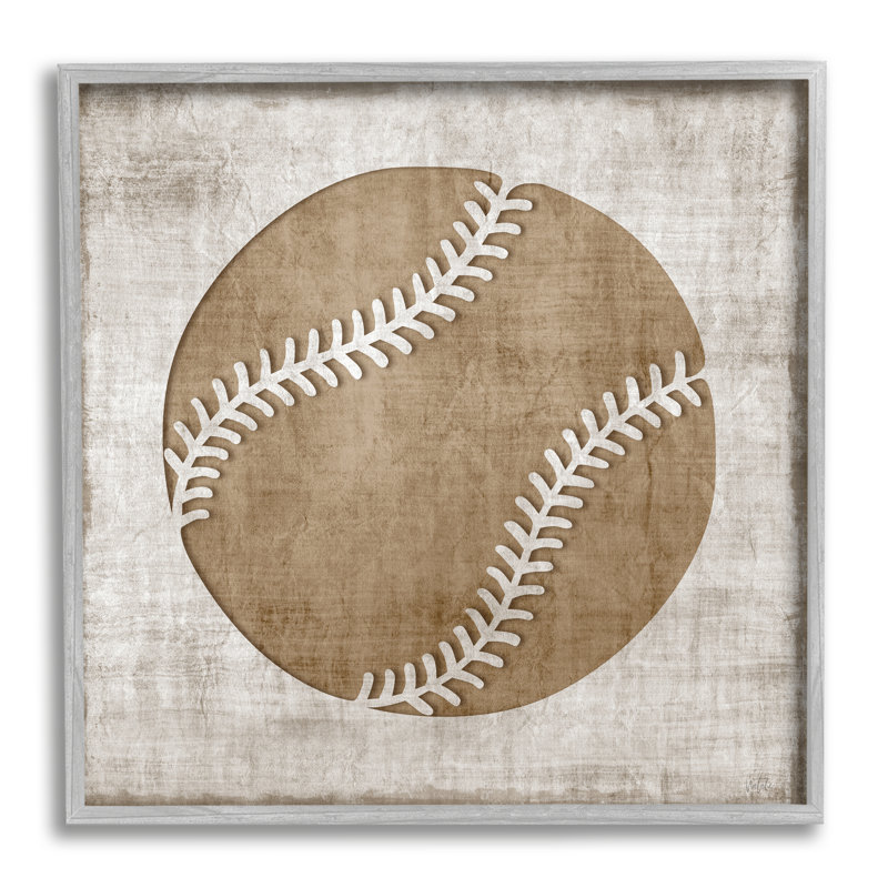 " Weathered Baseball Silhouette Shape Rustic Sports Sign " by Natalie Carpentieri, 24" H x 24" W x 1.5" D