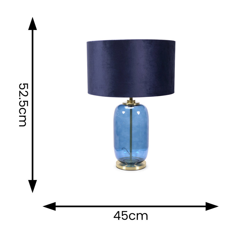 Anacristina Glass Table Lamp, Blue, Navy Blue