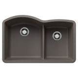 Diamond SILGRANIT 32" L x 20.88" W Double Bowl Undermount Kitchen Sink with Low Divide