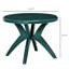 Outsunny 36.25" Dia Round Plastic Patio Table with Umbrella Hole, Outdoor Bistro Dining Table, for Bar, Garden, Backyard, Poolside, Yard, Green