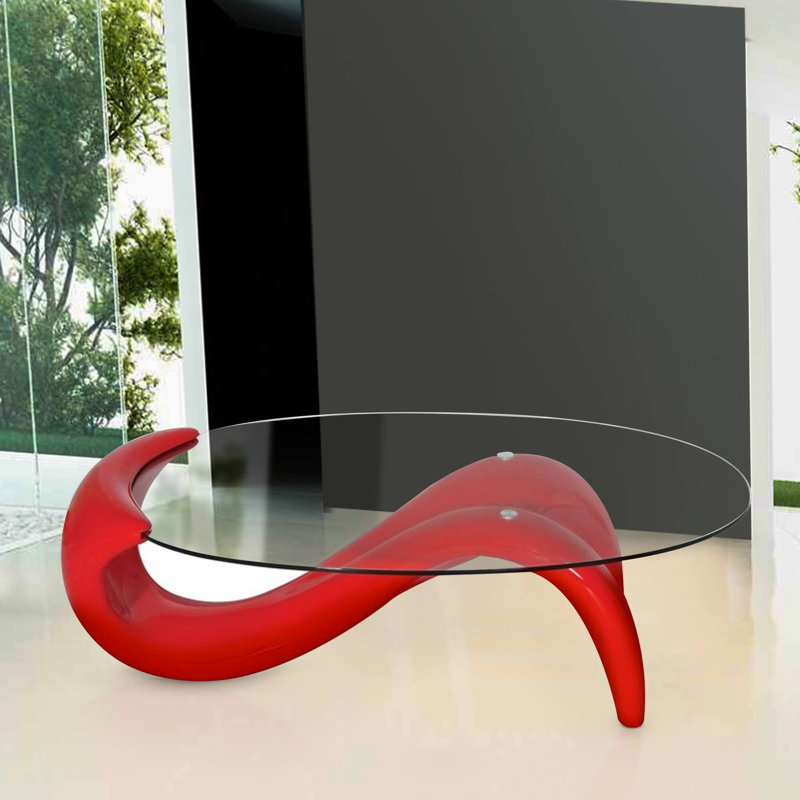 Table basse avec rangement Carrigan, Rouge