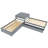 L-Shaped 2 Drawers Twin Size Platform Beds With Twin Size Trundle-1266230700