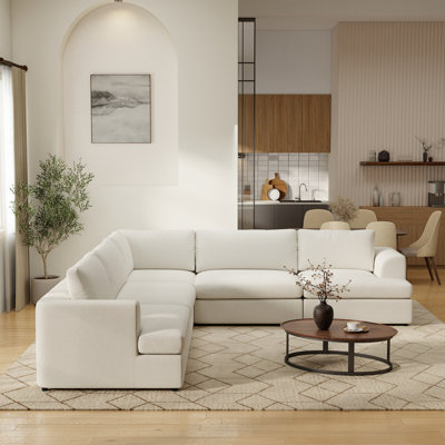 Canapé modulaire rembourré 5 pièces en forme de V