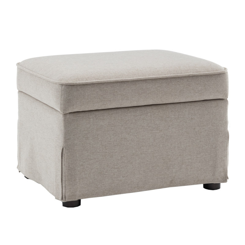 Multicolor Upholstered Storage Ottoman With Hinged Lid, 24” Tall Rectangle Footrest Stool With Storage For Living Room, Bedroom, Multiple Fabrics & Colors Available
