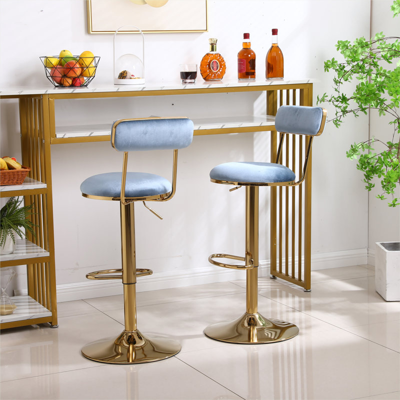 Tabouret pivotant à hauteur réglable, Bleu clair