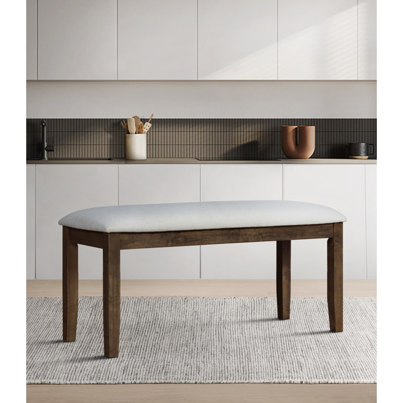 Shawn Polyester Upholstered Bench, Brown