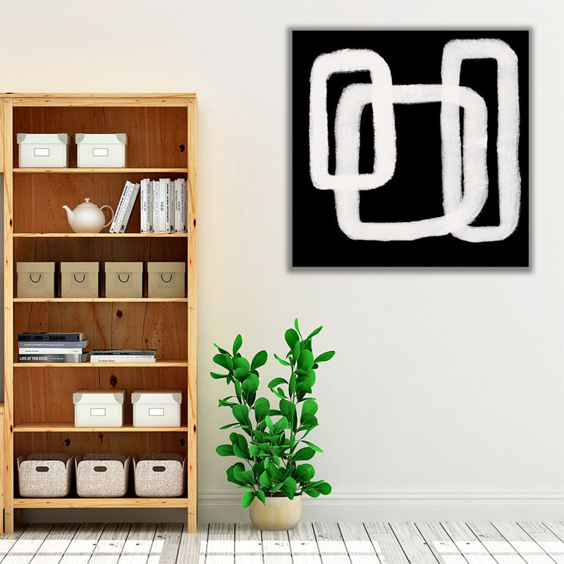 «Dizziness VIII Black and White», reproduction d'art sur toile, H 12 po x l 12 po