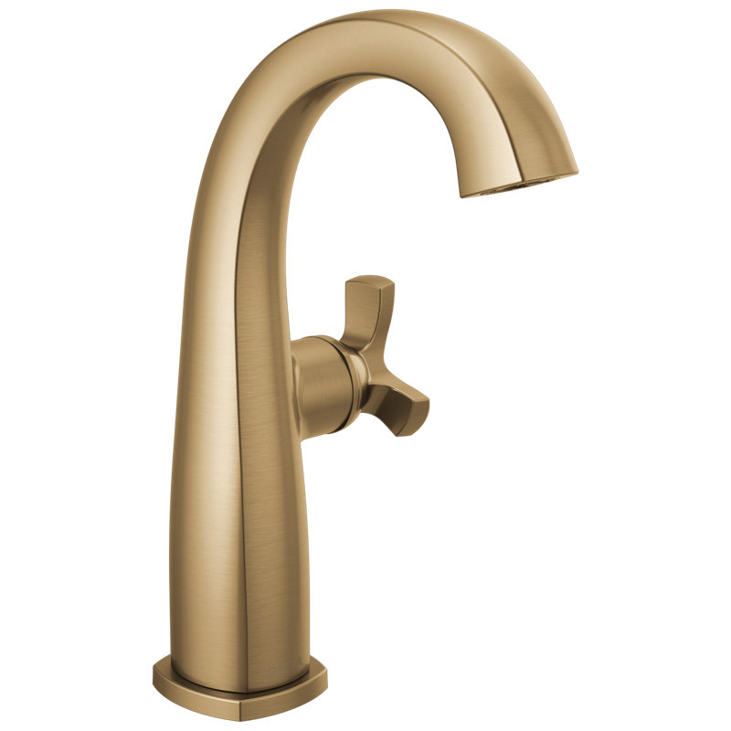 Single Handle Mid-Height Bathroom Faucet, Lumicoat  Champagne Bronze