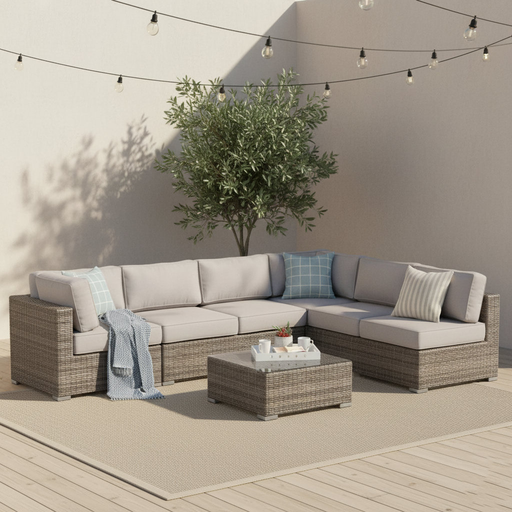 Tonioni 4-Person Sunbrella® Patio Seating Group, Sunbrella Taupe