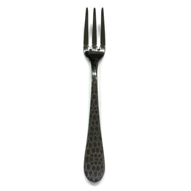 Coccodrillo Serving Fork - 12 Pieces, Oro-nero