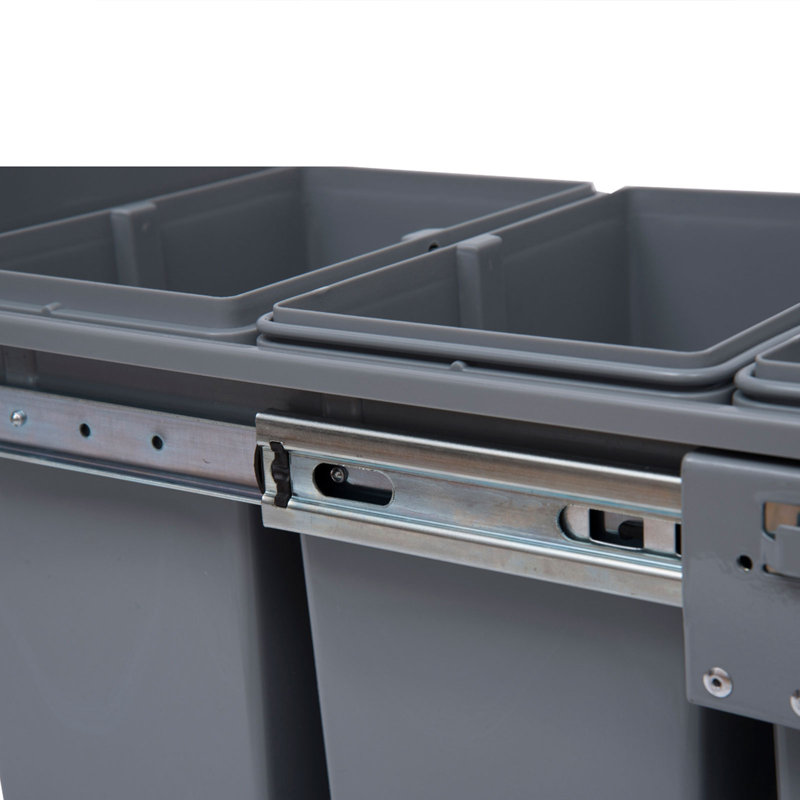 Poubelle escamotable 10,6 gallons, poubelle de cuisine avec 3 compartiments