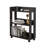 Small Bookshelf and Bookcase, 3 Tier Wood Nightstand with Wheels,Black