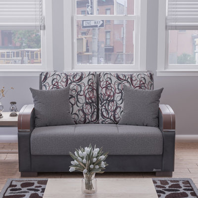 Avec rangement en tissu gris - le confort et la mode du rangement rembourré ajoutent du style à votre espace