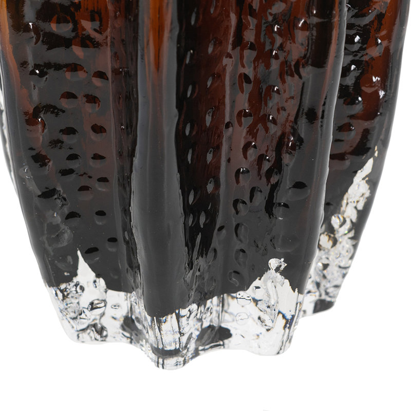 Vase en verre texturé - Ambre, H 11,8 po x l 5,1 po x P 5,1 po