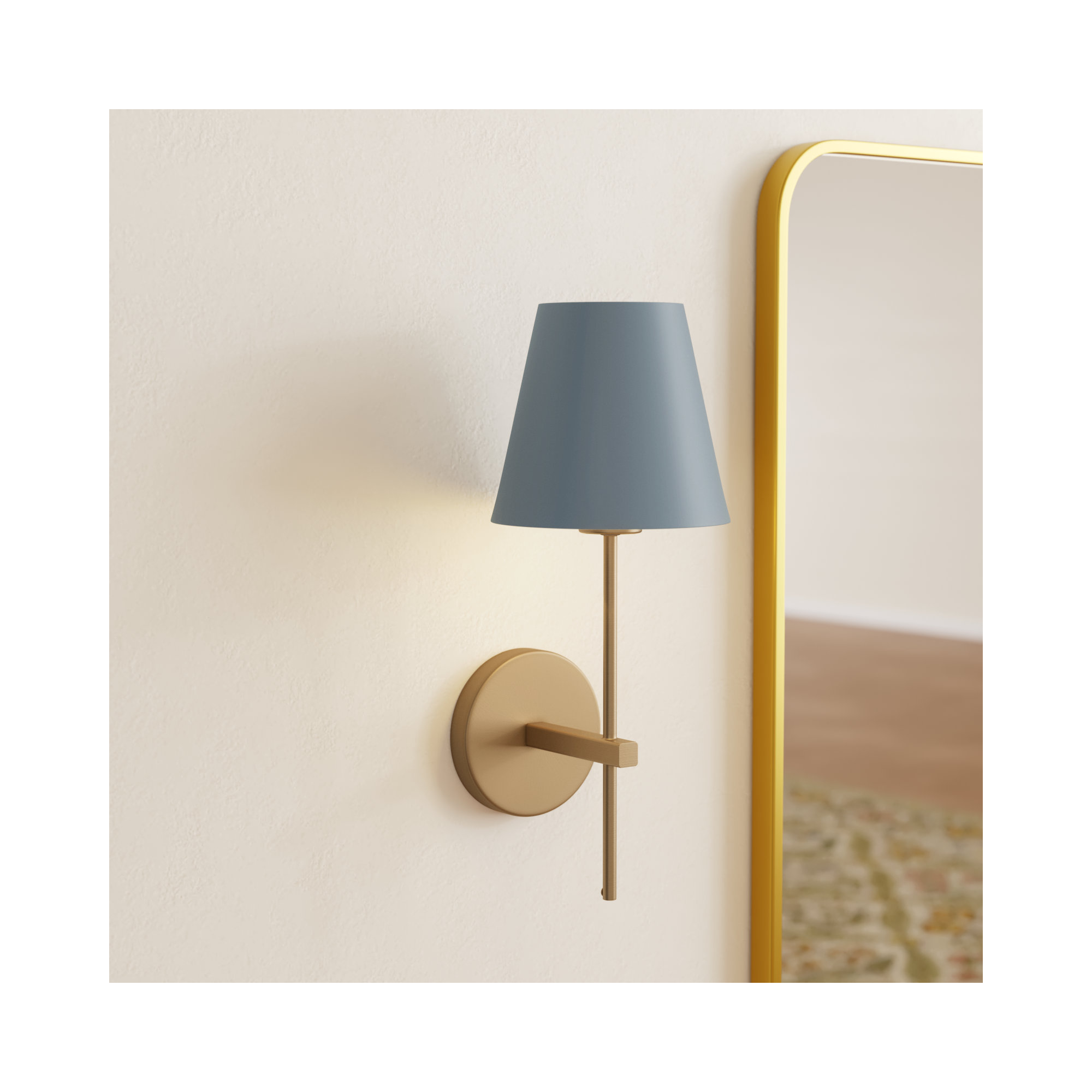 Kinston Single Light Steel Dimmable Wallchiere, Blue