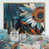 Toile avec cadre flottant or