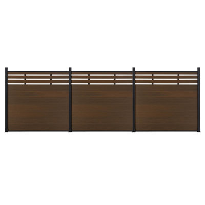  6ft H Semi-Closed Composite Privacy Fence Panels With Post, Grained Finish