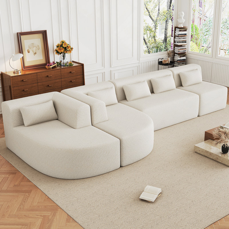 Comfortable Polyester Sofa for Relaxing and Stylish Living, Beige
