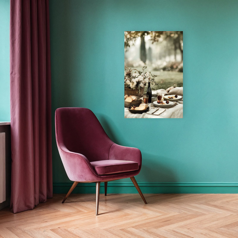Automne, pique-nique, automne, paix, romantique, automne, art mural nature, 36" H x 24" W