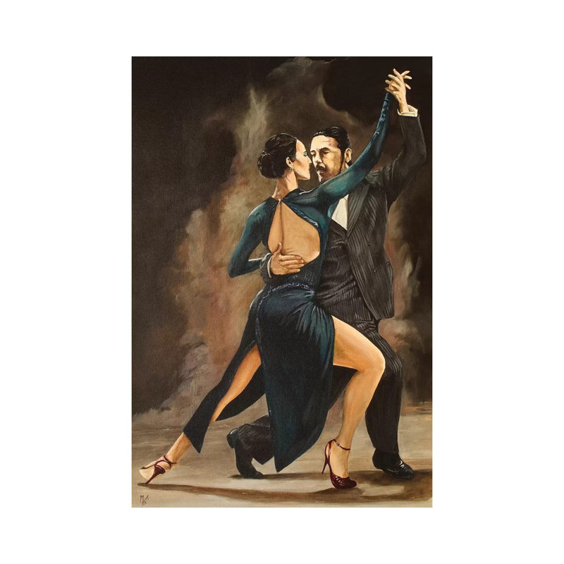 «Tango in Red Shoes» par Mark Fox, reproduction d'art sur toile tendue, H 12 po x l 8 po x P 0,75 po