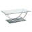 Coffee Table with U-Shaped Glass Top and Silver Finish, 48-Inch Rectangular Modern Metal Design