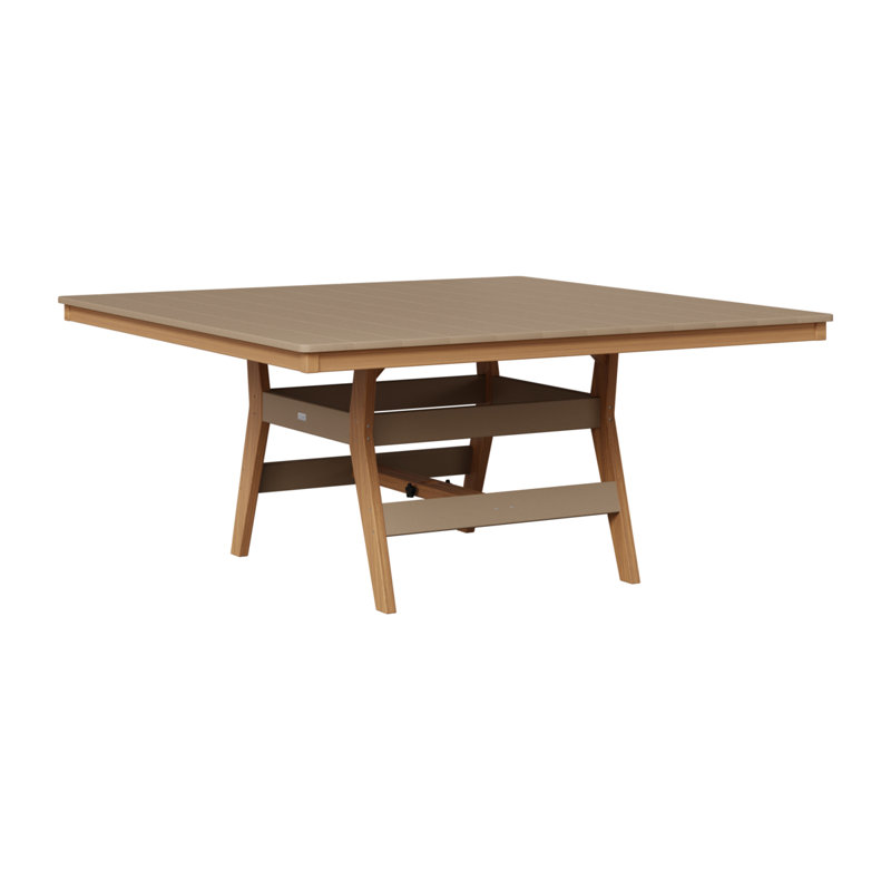Harbor Outdoor Square Dining Table, Weatherwood, Natural Teak