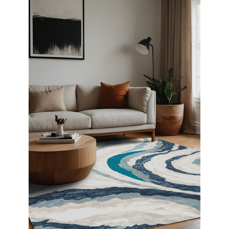 Machine Washable Gray Area Rug, Square 8'
