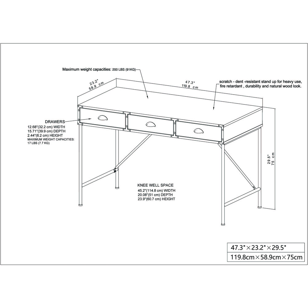 Laurel Foundry Modern Farmhouse Sera Metal Base Writing Desk & Reviews |  Wayfair