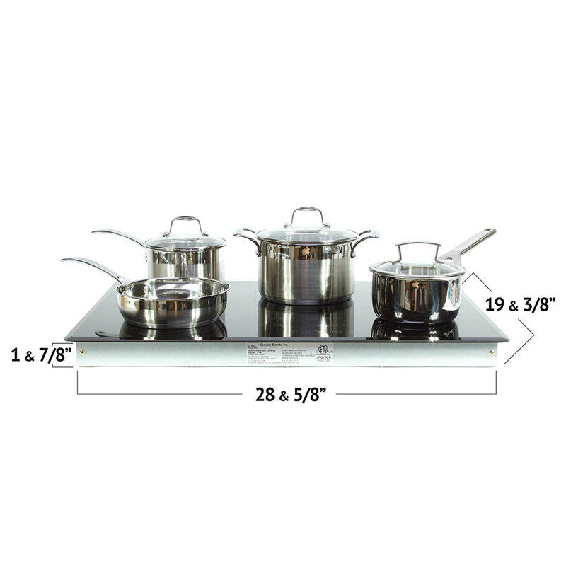 True Induction TI-4B 30" Built-In 4 Burner Induction Glass-Ceramic Cooktop, UL858 Certified, 7400W