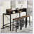 59 Inch Farmhouse Bar Table with Power Socket, LED Light, and 3 Saddle Stools for Versatile Living Spaces