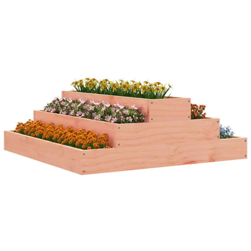 Anneclaar Self-Watering Wood Raised Garden Bed, Light Brown , 27cm H x 80cm W x 80cm D