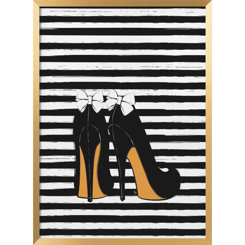 Pop Art & Retro "Bow Heels" par Martina, reproduction d'art encadrée, H 20 po x l 16 po