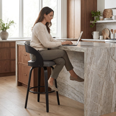 Pensacola Mid-century Swivel Counter Height Bar Stool