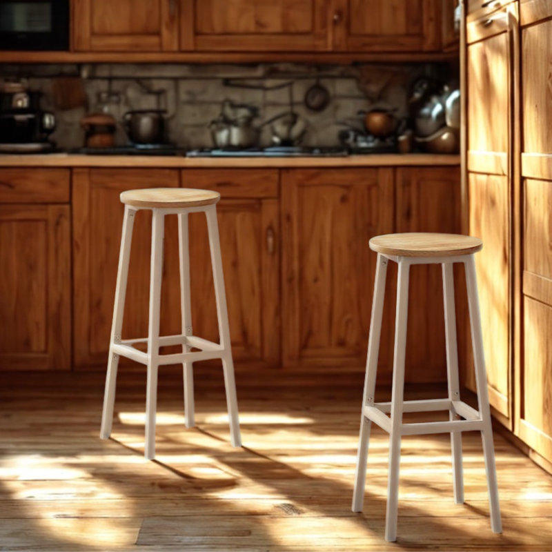 Anaysha Yes Bar Stool, Oak/White