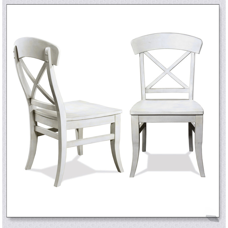 Ensemble de 2 chaises d'appoint à dossier croisé Harola, finition blanc fumé, confortable et élégant pour les repas modernes