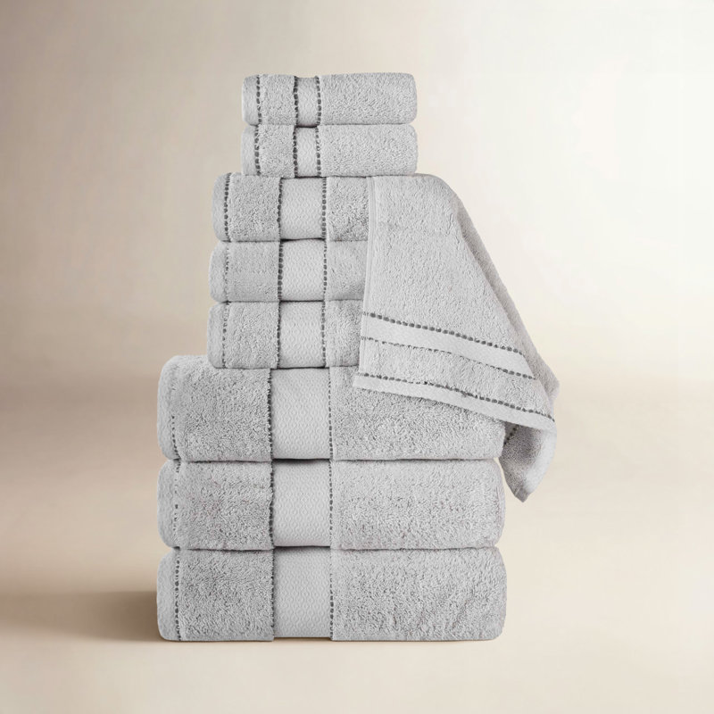 Ensemble de serviettes en coton égyptien 9 pièces Niles, Platine